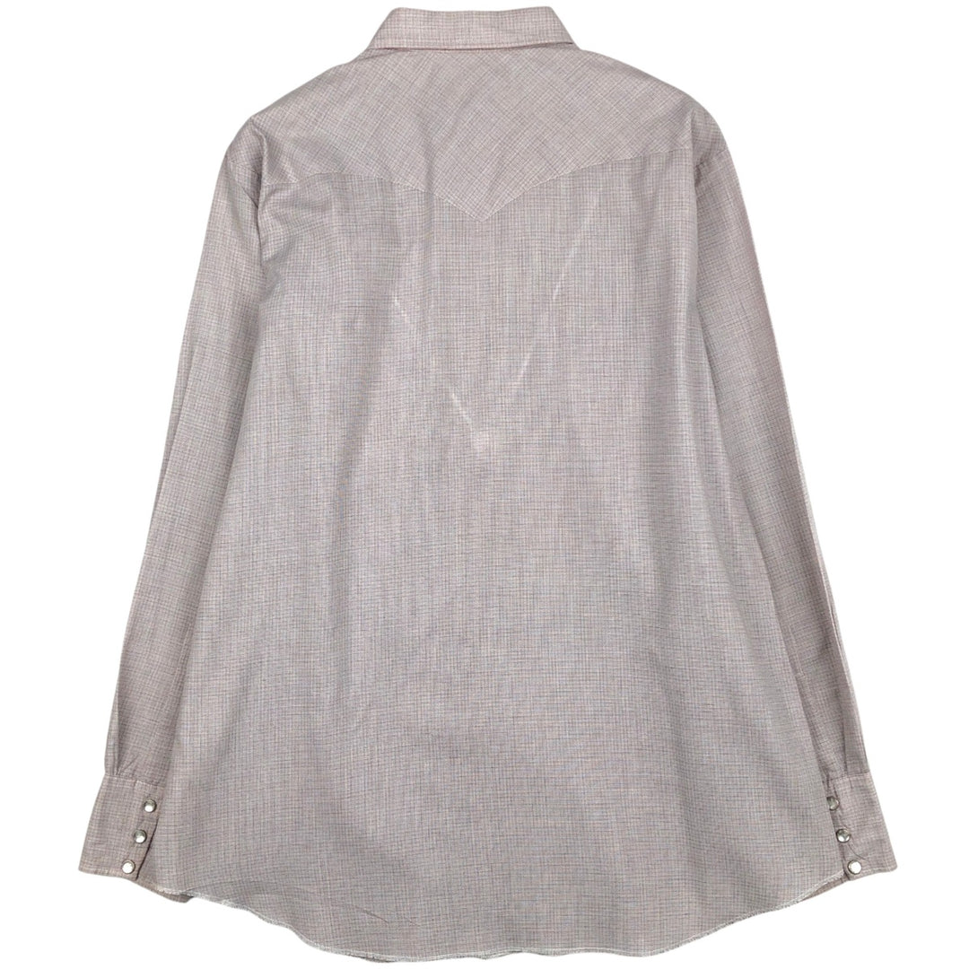 70s-80'S H BAR C Check Pattern Long-Sleeve Western Shirt, Made in USA, Men's Size L (approx.) unclear pink type Vintage Second Hand