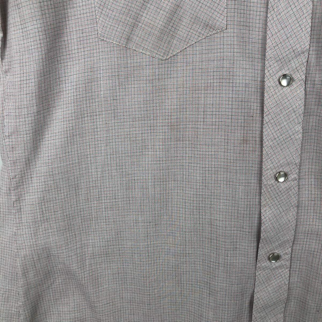 70s-80'S H BAR C Check Pattern Long-Sleeve Western Shirt, Made in USA, Men's Size L (approx.) unclear pink type Vintage Second Hand