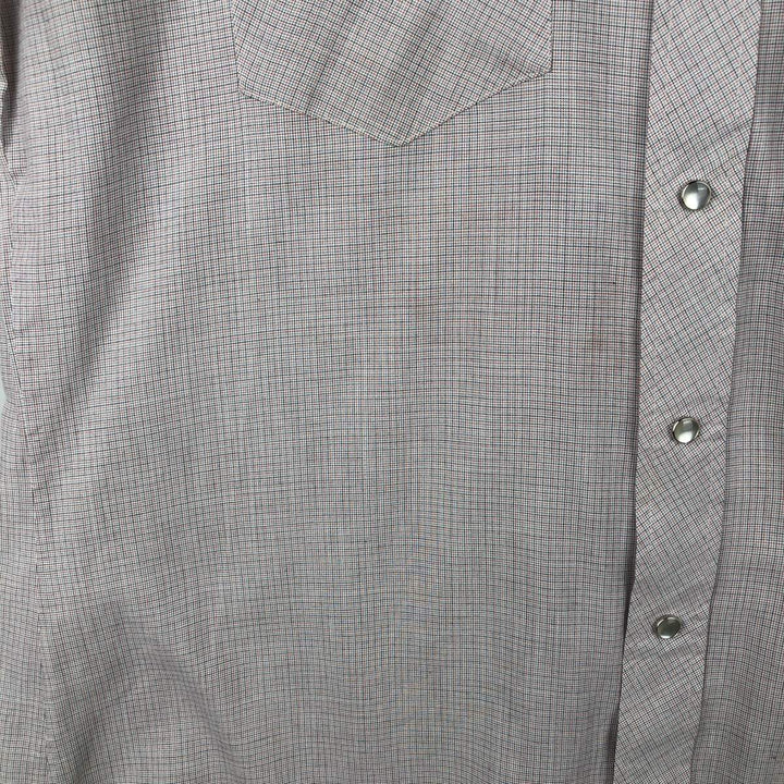 70s-80'S H BAR C Check Pattern Long-Sleeve Western Shirt, Made in USA, Men's Size L (approx.) unclear pink type Vintage Second Hand