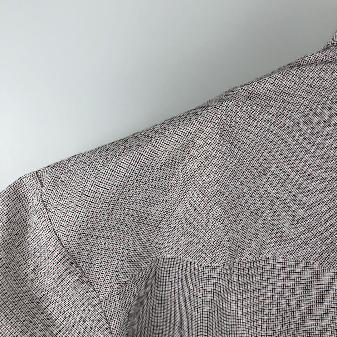 70s-80'S H BAR C Check Pattern Long-Sleeve Western Shirt, Made in USA, Men's Size L (approx.) unclear pink type Vintage Second Hand