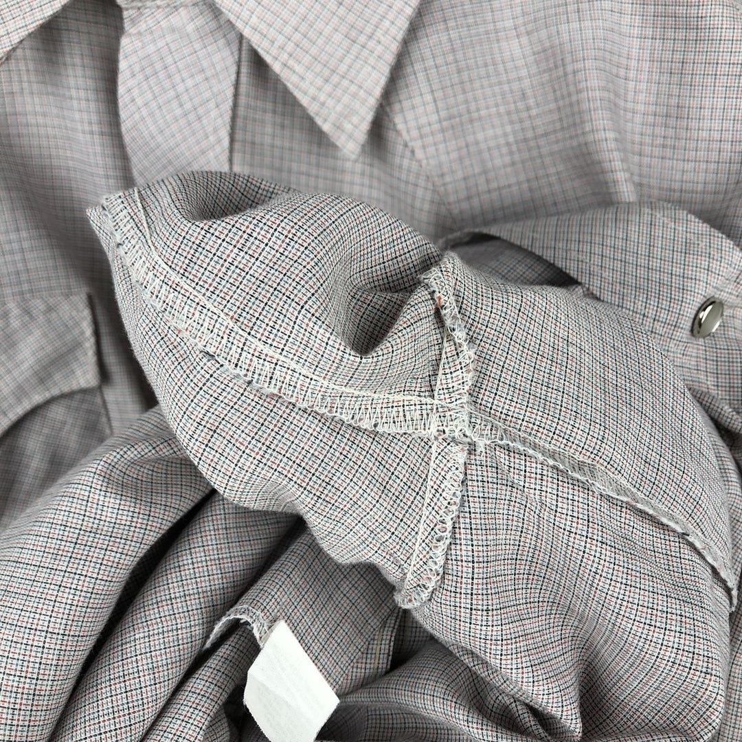 70s-80'S H BAR C Check Pattern Long-Sleeve Western Shirt, Made in USA, Men's Size L (approx.) unclear pink type Vintage Second Hand