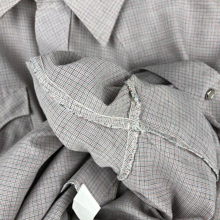 70s-80'S H BAR C Check Pattern Long-Sleeve Western Shirt, Made in USA, Men's Size L (approx.) unclear pink type Vintage Second Hand