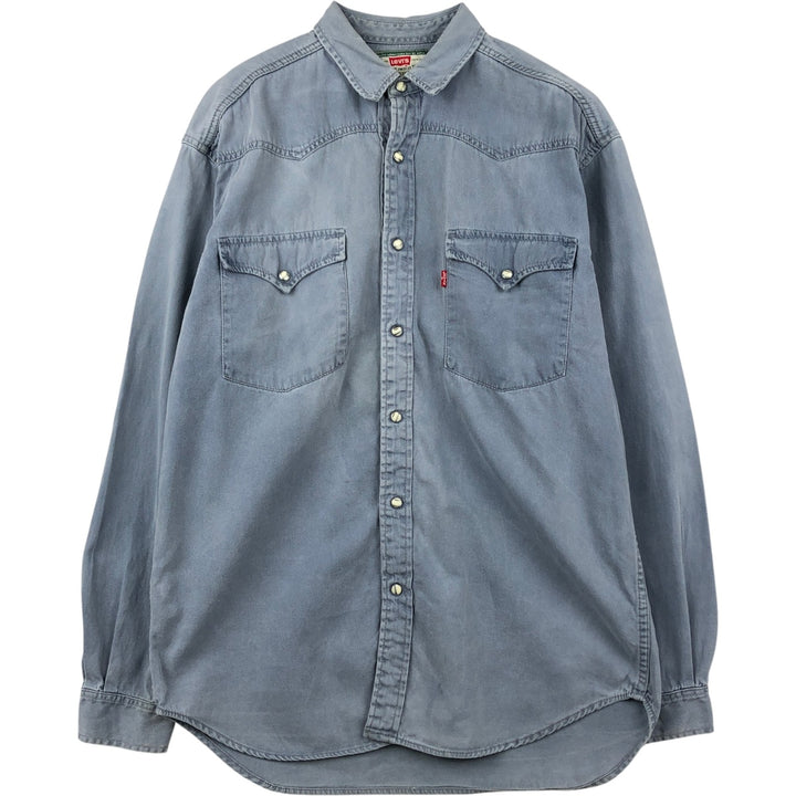 90'S Levi's Long-Sleeve Denim Western Shirt, Men's Size M (approx.) cotton blue type Vintage Second Hand
