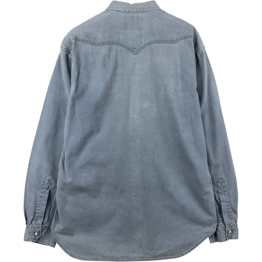 90'S Levi's Long-Sleeve Denim Western Shirt, Men's Size M (approx.) cotton blue type Vintage Second Hand