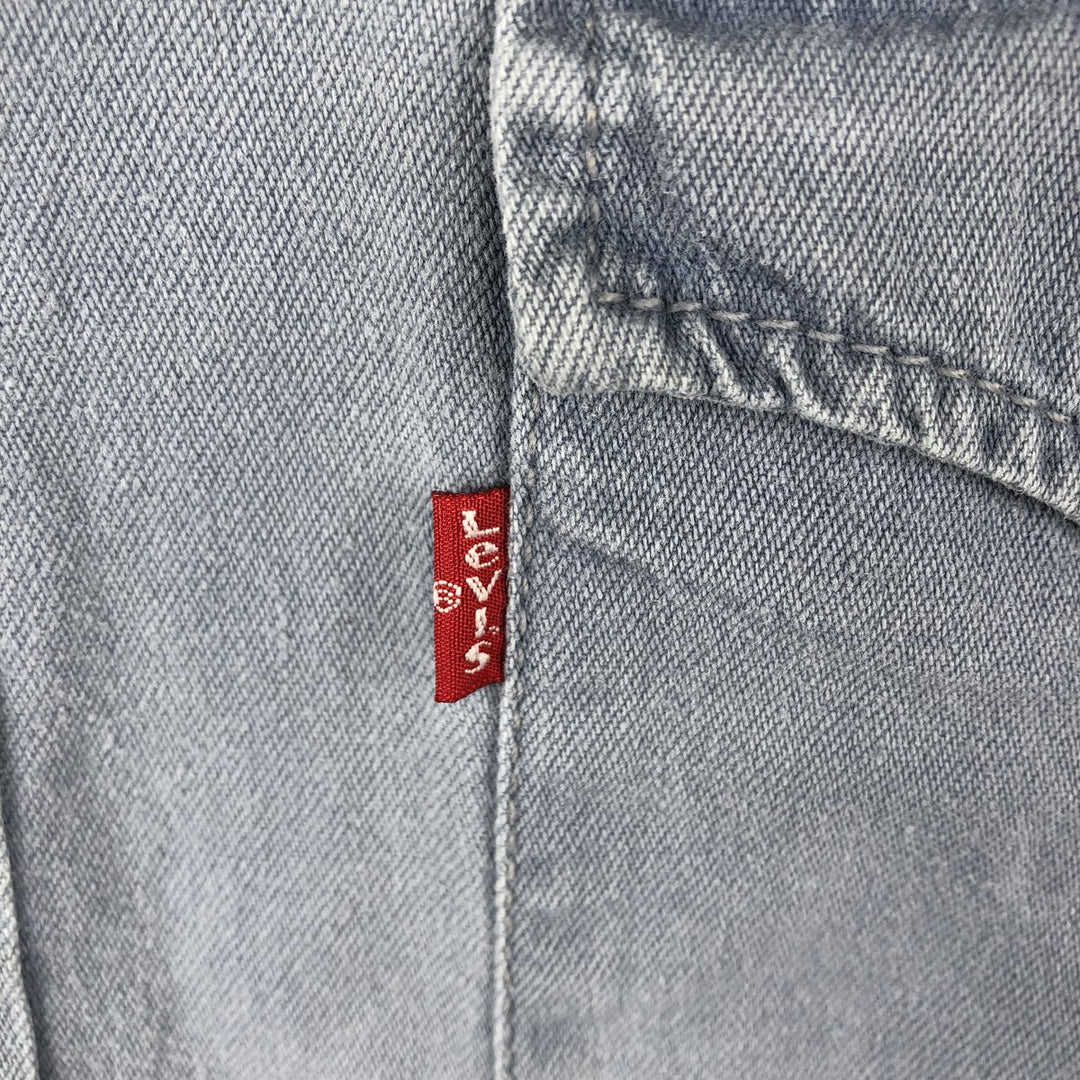90'S Levi's Long-Sleeve Denim Western Shirt, Men's Size M (approx.) cotton blue type Vintage Second Hand