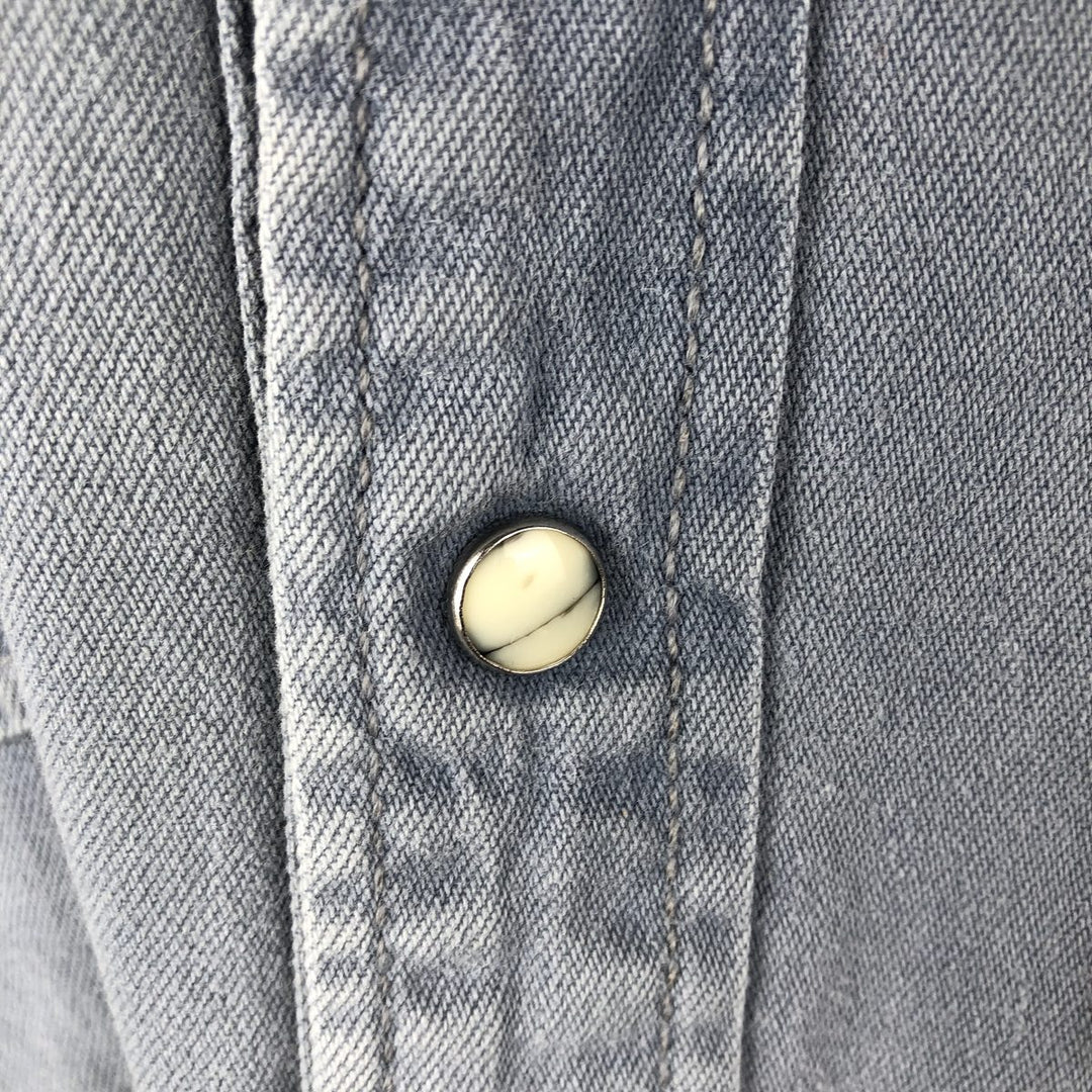 90'S Levi's Long-Sleeve Denim Western Shirt, Men's Size M (approx.) cotton blue type Vintage Second Hand