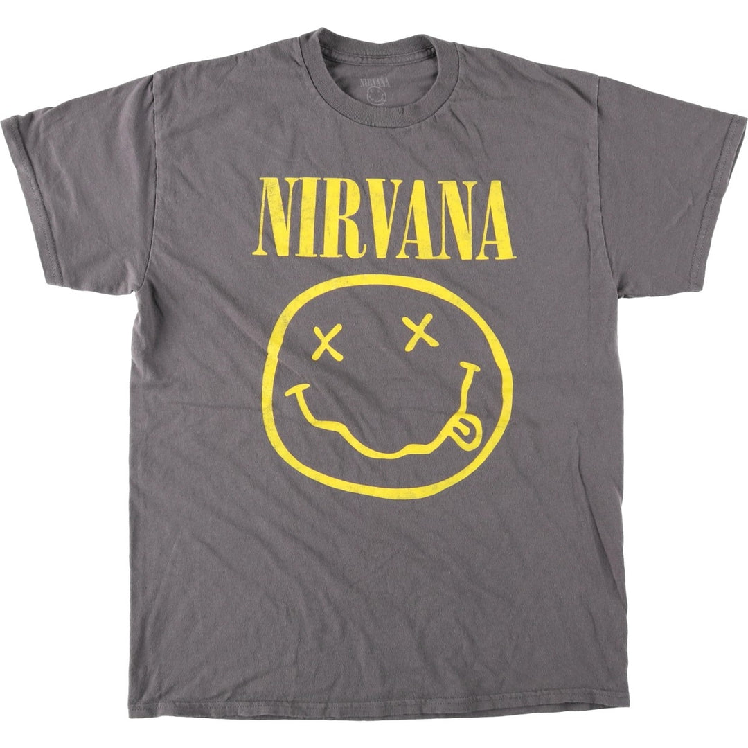 NIRVANA Nirvana Band T-shirt, Band T, Men's M size cotton Charcoal Vintage Second Hand
