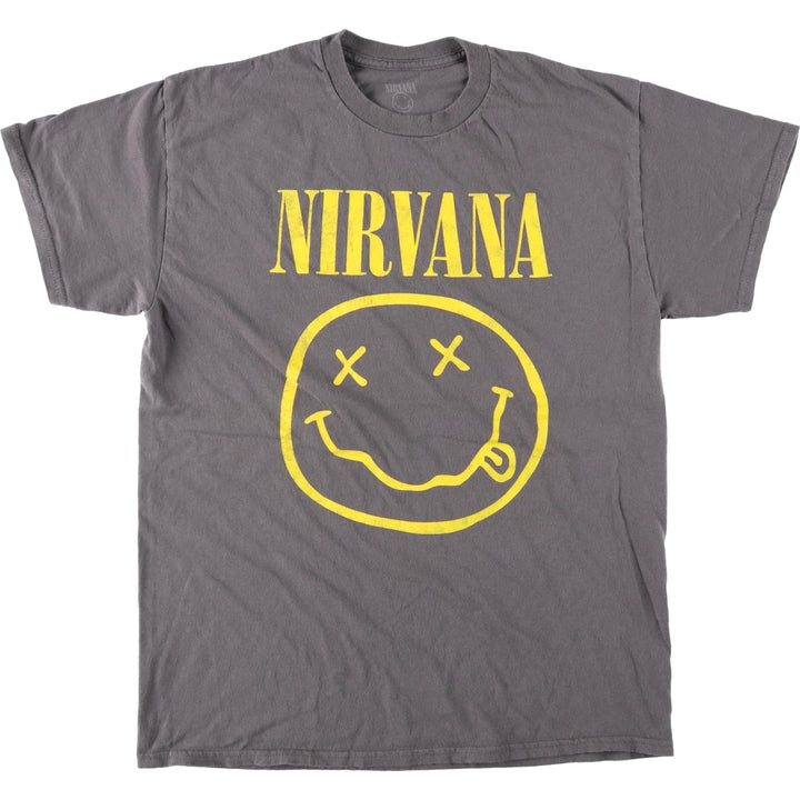 NIRVANA Nirvana Band T-shirt, Band T, Men's M size cotton Charcoal Vintage Second Hand