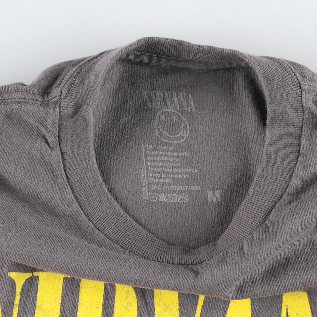 NIRVANA Nirvana Band T-shirt, Band T, Men's M size cotton Charcoal Vintage Second Hand