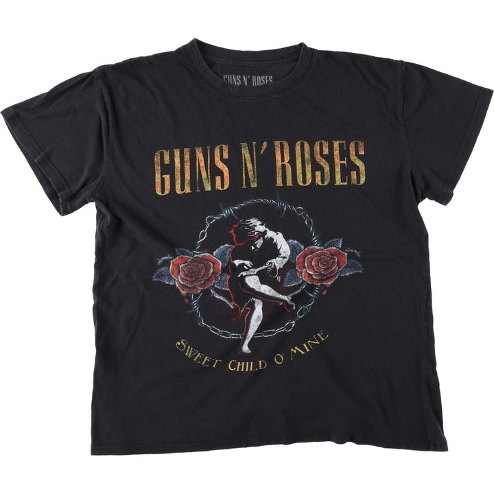 GUNS N' ROSES Guns N' Roses Band T-shirt Band T Men's L size cotton black type Vintage Second Hand