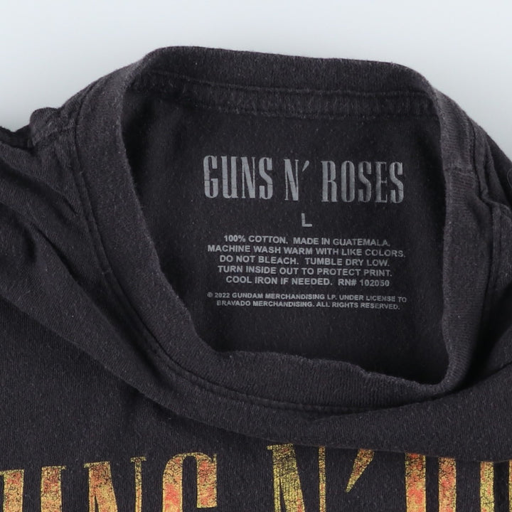 GUNS N' ROSES Guns N' Roses Band T-shirt Band T Men's L size cotton black type Vintage Second Hand