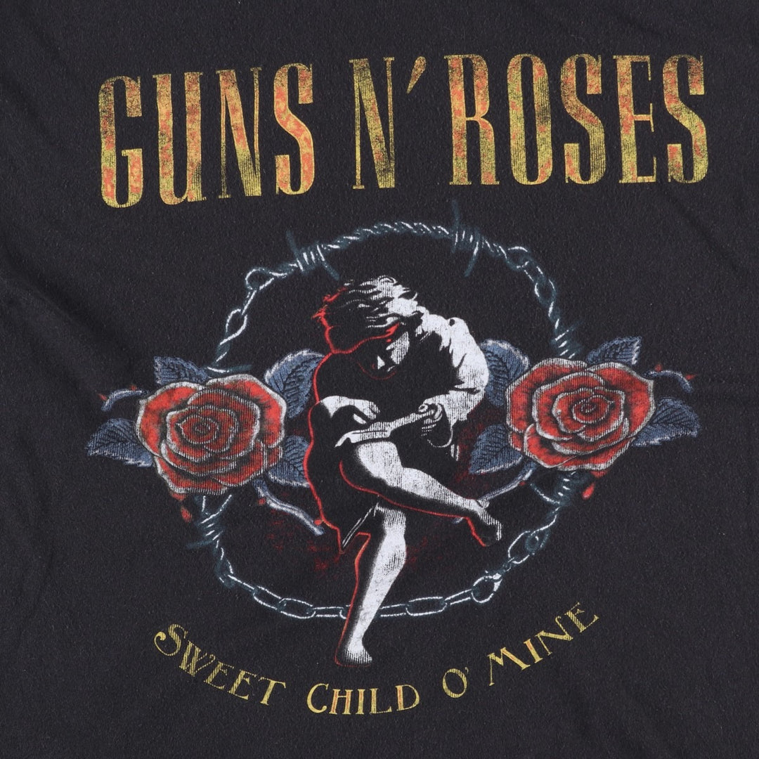 GUNS N' ROSES Guns N' Roses Band T-shirt Band T Men's L size cotton black type Vintage Second Hand