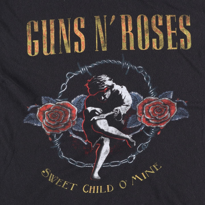 GUNS N' ROSES Guns N' Roses Band T-shirt Band T Men's L size cotton black type Vintage Second Hand