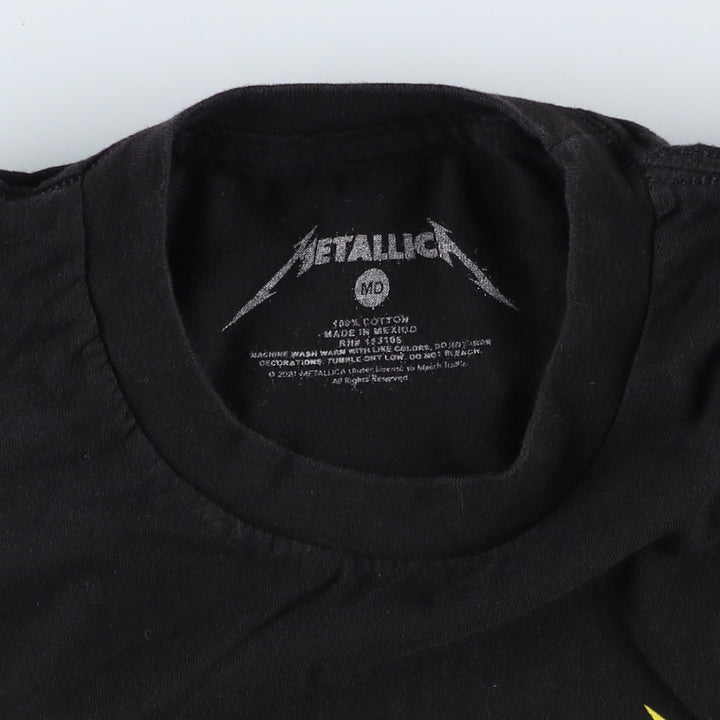 METALLICA Skull Pattern Band T-shirt Band Tee Men's M size cotton black type Vintage Second Hand