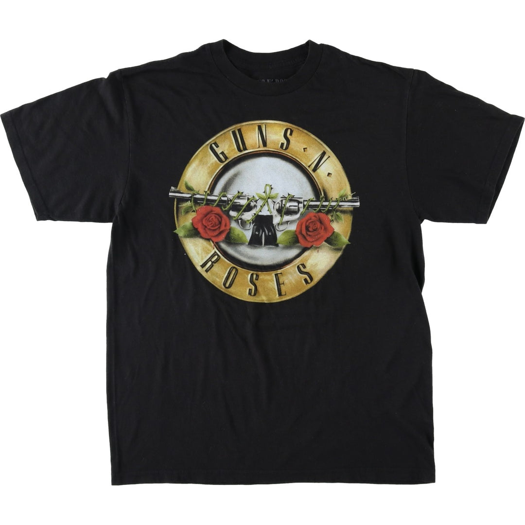 GUNS N' ROSES Guns N' Roses Band T-shirt Band Tee Men's M size cotton black type Vintage Second Hand