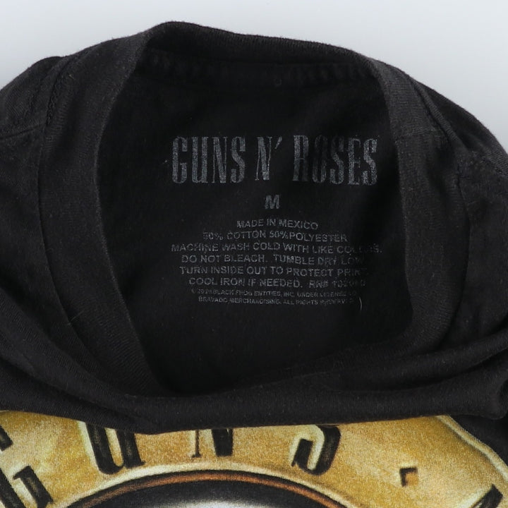 GUNS N' ROSES Guns N' Roses Band T-shirt Band Tee Men's M size cotton black type Vintage Second Hand