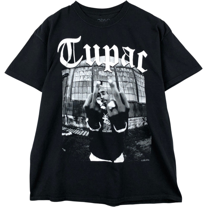 2pac Rap T-shirt, Men's XL size cotton black type Vintage Second Hand