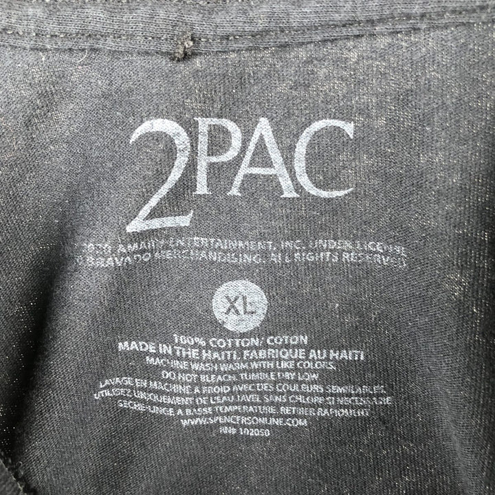 2pac Rap T-shirt, Men's XL size cotton black type Vintage Second Hand