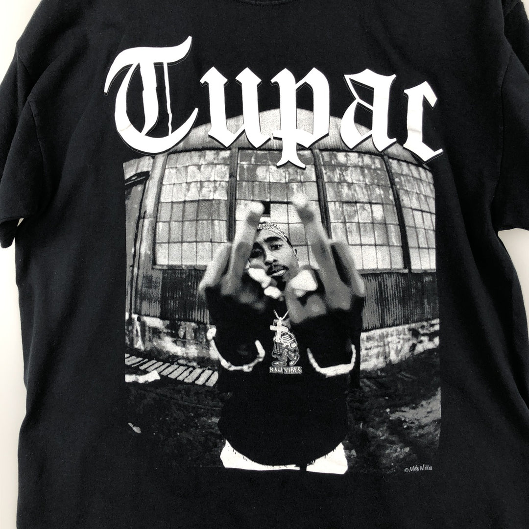2pac Rap T-shirt, Men's XL size cotton black type Vintage Second Hand