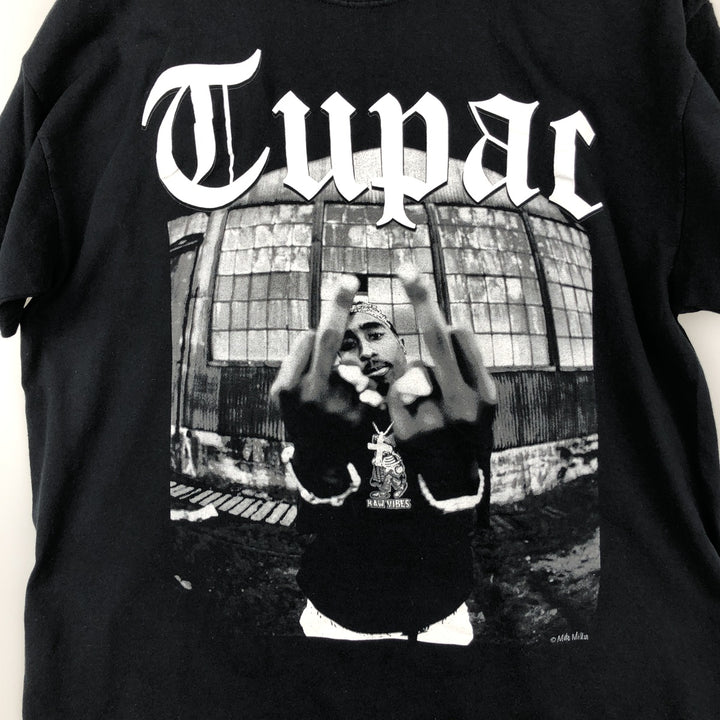 2pac Rap T-shirt, Men's XL size cotton black type Vintage Second Hand