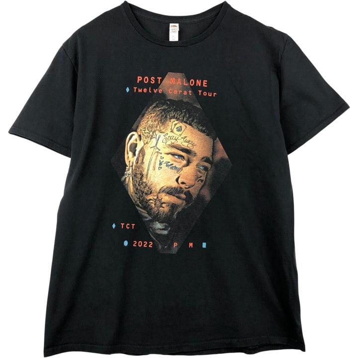 Fruit of the Loom Post Malone Band T-shirt, Men's Size XL (approx.) cotton black type Vintage Second Hand