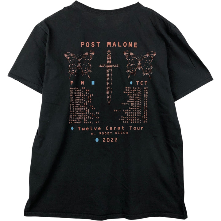 Fruit of the Loom Post Malone Band T-shirt, Men's Size XL (approx.) cotton black type Vintage Second Hand