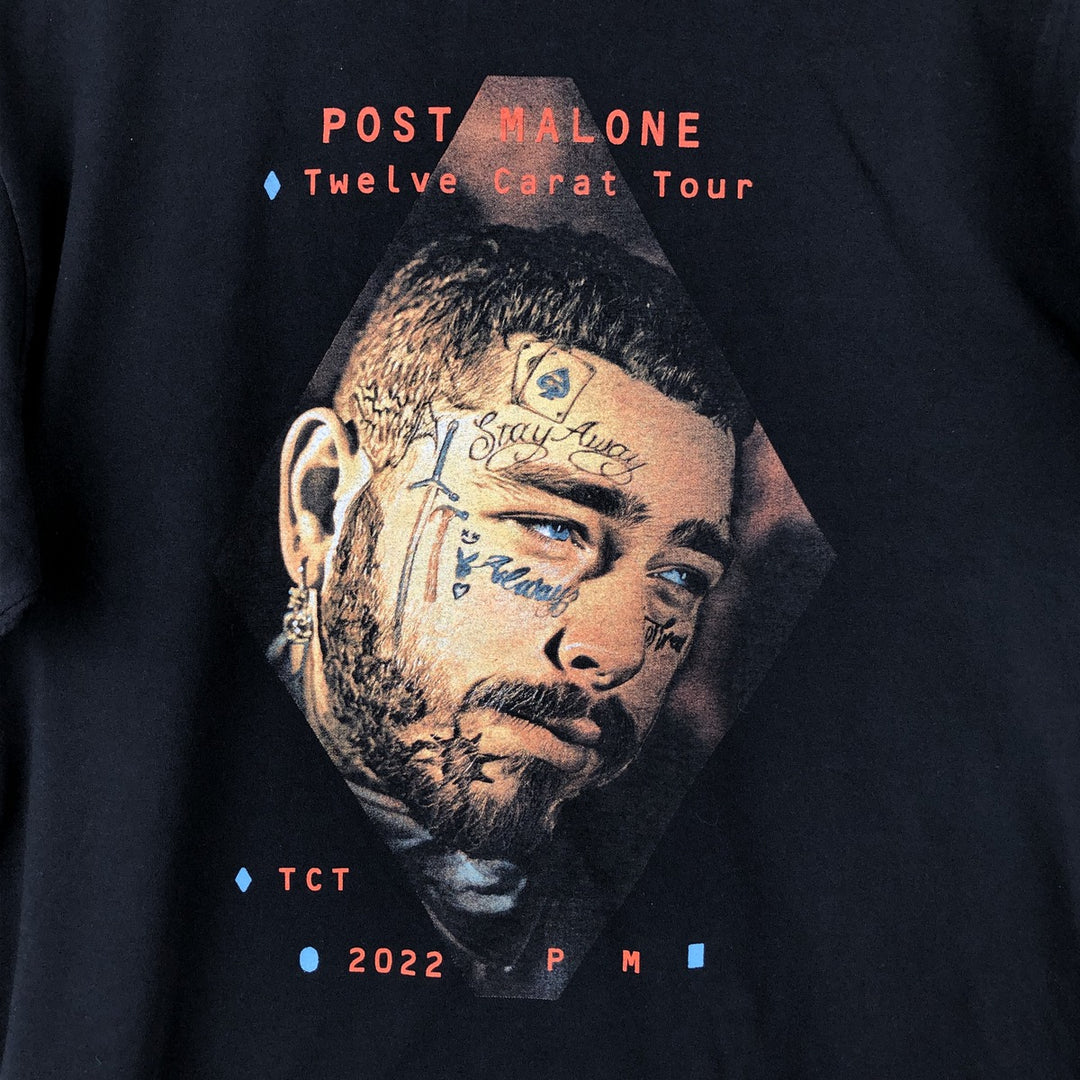 Fruit of the Loom Post Malone Band T-shirt, Men's Size XL (approx.) cotton black type Vintage Second Hand