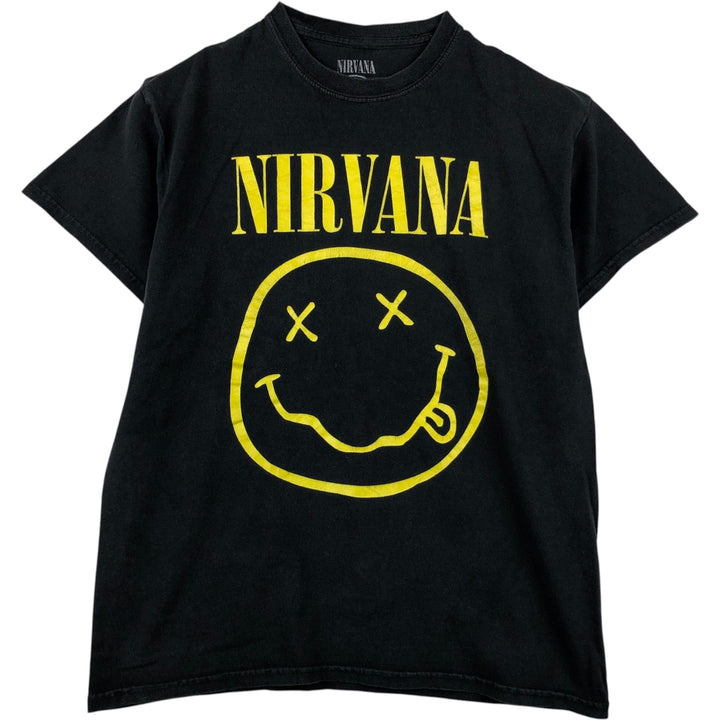 NIRVANA Nirvana Band T-shirt, Band T, Men's M size cotton black type Vintage Second Hand