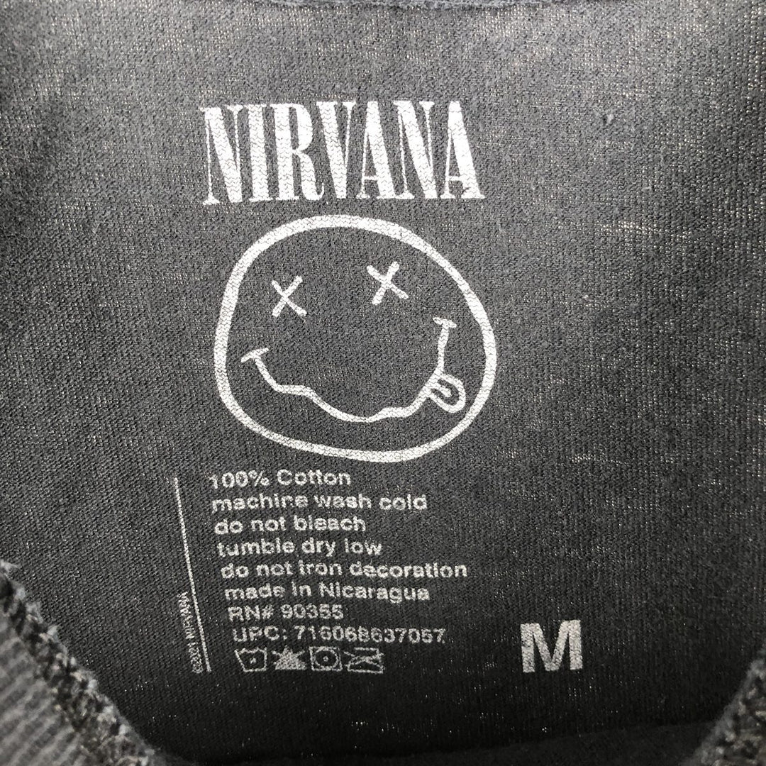NIRVANA Nirvana Band T-shirt, Band T, Men's M size cotton black type Vintage Second Hand