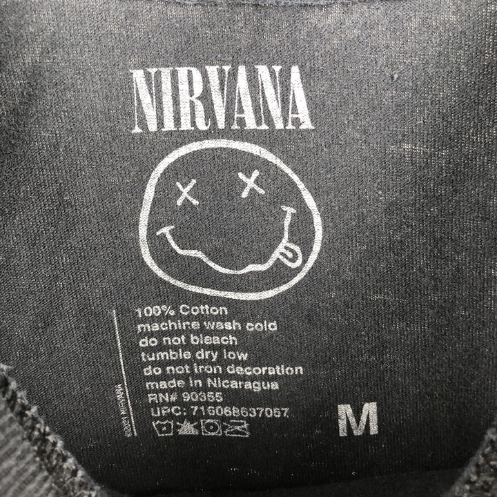 NIRVANA Nirvana Band T-shirt, Band T, Men's M size cotton black type Vintage Second Hand