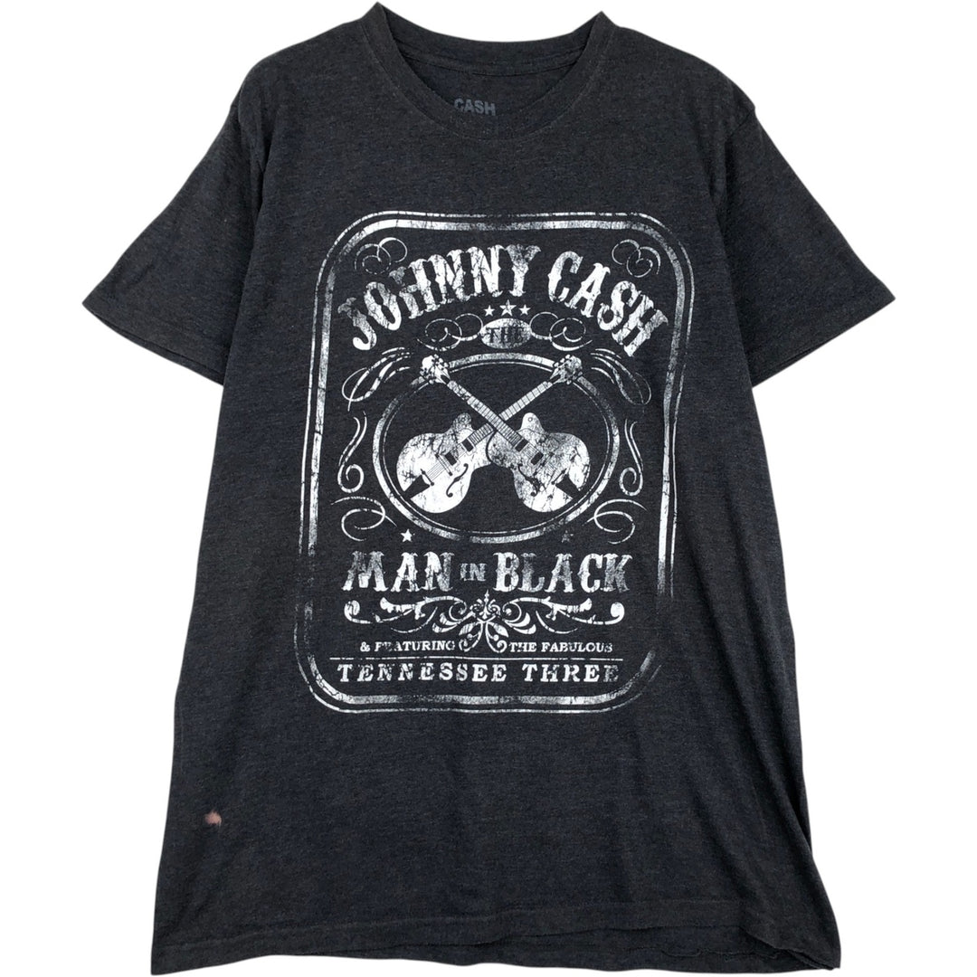 JOHNNY CASH Johnny Cash Band T-shirt Band T Men's XL size unclear Charcoal Vintage Second Hand