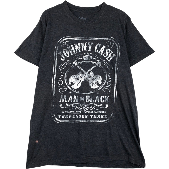 JOHNNY CASH Johnny Cash Band T-shirt Band T Men's XL size unclear Charcoal Vintage Second Hand