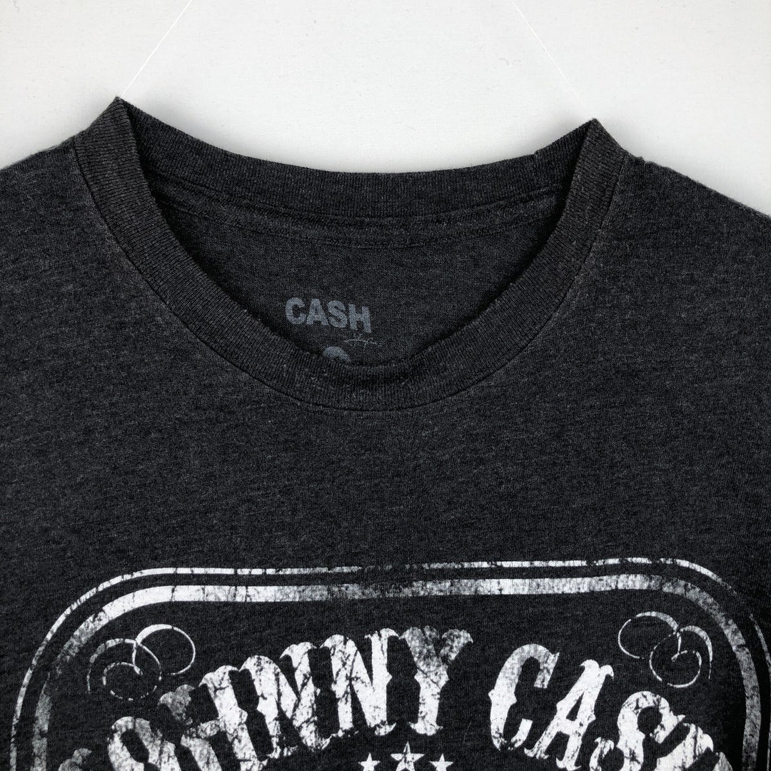 JOHNNY CASH Johnny Cash Band T-shirt Band T Men's XL size unclear Charcoal Vintage Second Hand