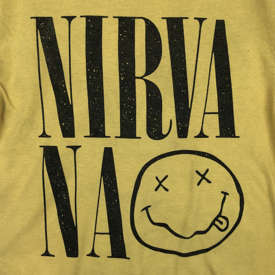 NIRVANA Nirvana Band T-shirt, Band T, Men's M size cotton yellow type Vintage Second Hand
