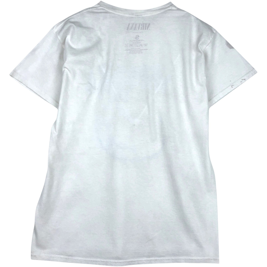 NIRVANA band t-shirt, made in the UK, men's size S equivalent. cotton white type Vintage Second Hand