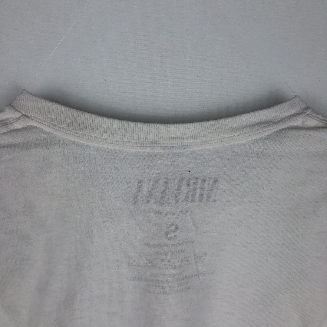 NIRVANA band t-shirt, made in the UK, men's size S equivalent. cotton white type Vintage Second Hand