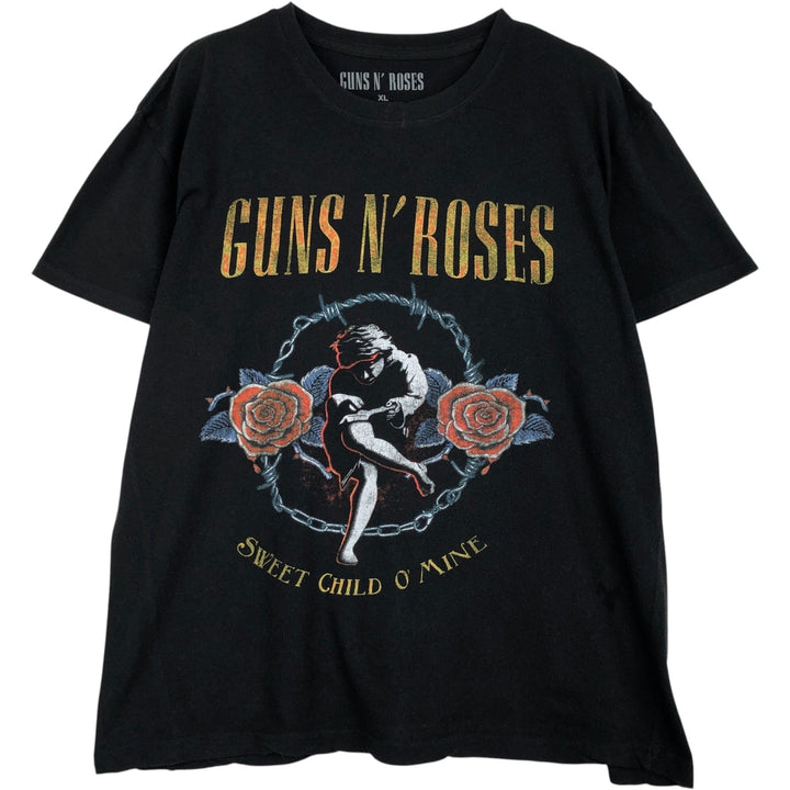 GUNS N' ROSES Guns N' Roses Band T-Shirt Band Tee Men's XL cotton black type Vintage Second Hand