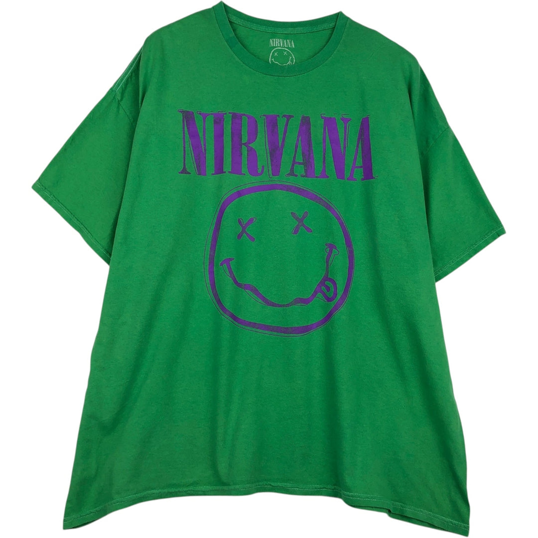 NIRVANA Nirvana Band T-shirt, Band T, Men's XXL cotton green type Vintage Second Hand