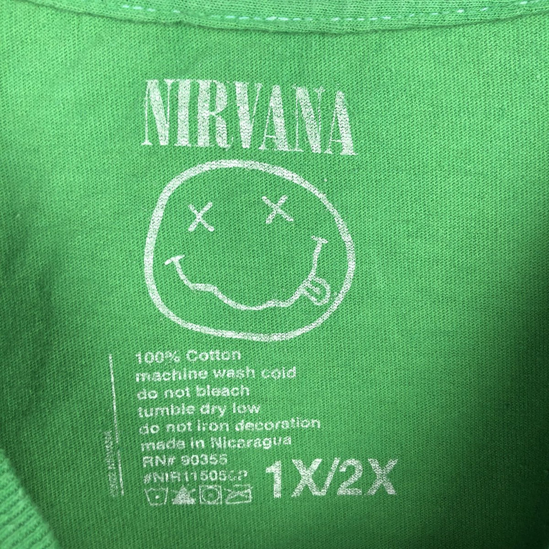 NIRVANA Nirvana Band T-shirt, Band T, Men's XXL cotton green type Vintage Second Hand