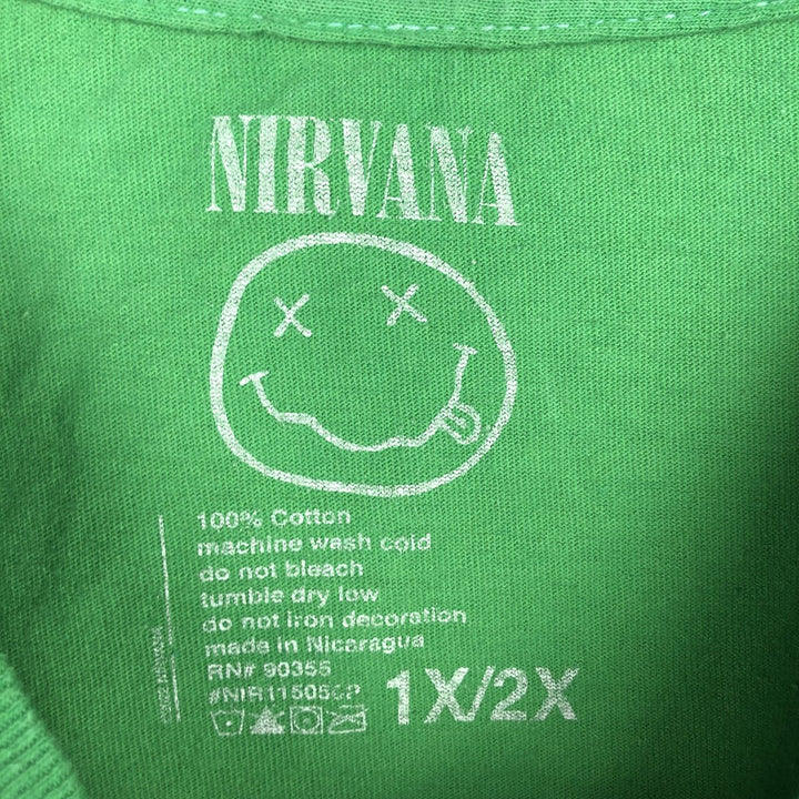 NIRVANA Nirvana Band T-shirt, Band T, Men's XXL cotton green type Vintage Second Hand