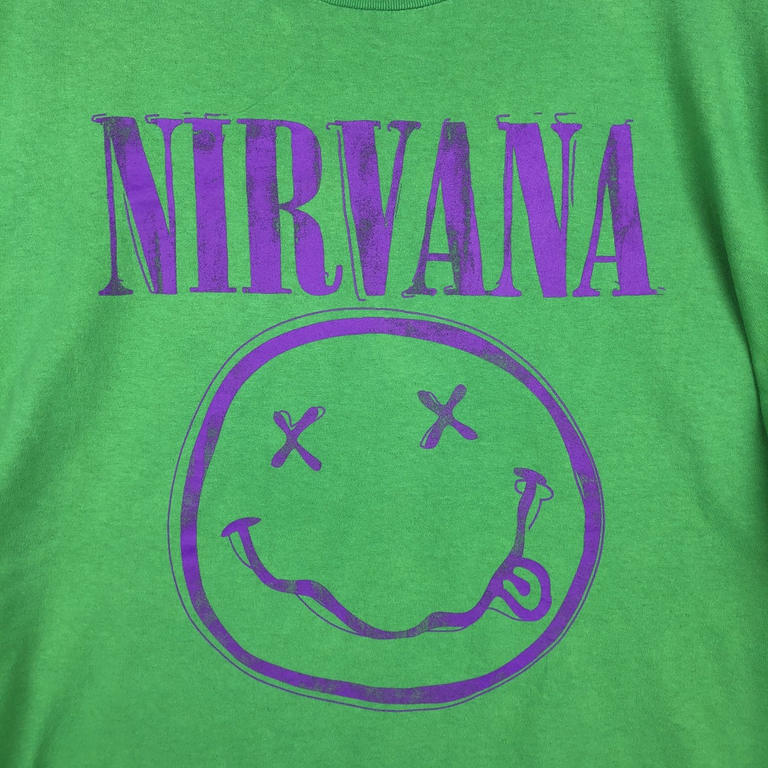 NIRVANA Nirvana Band T-shirt, Band T, Men's XXL cotton green type Vintage Second Hand