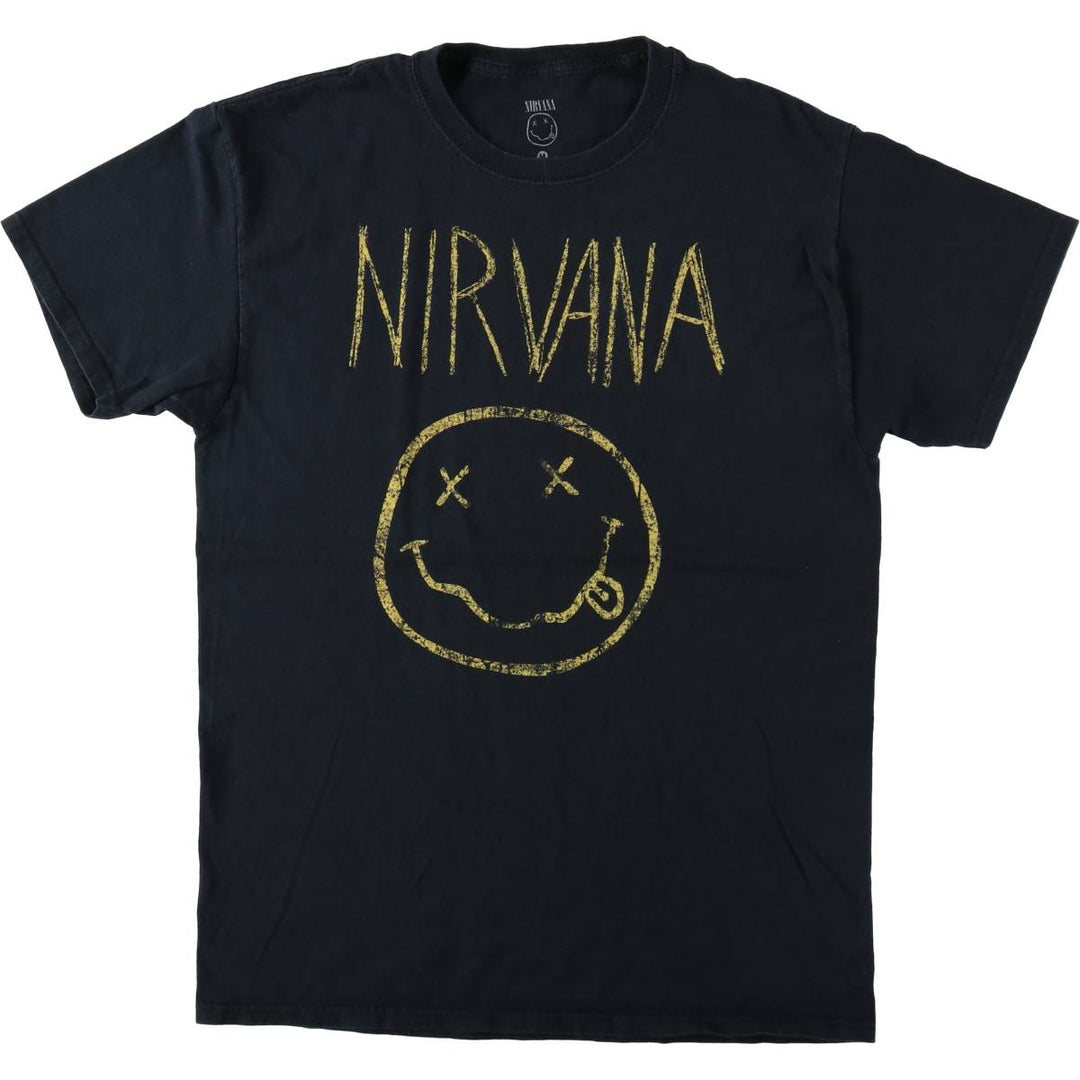 NIRVANA Nirvana Band T-shirt, Band T, Men's M size cotton black type Vintage Second Hand
