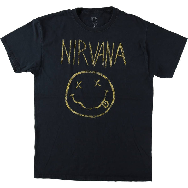 NIRVANA Nirvana Band T-shirt, Band T, Men's M size cotton black type Vintage Second Hand