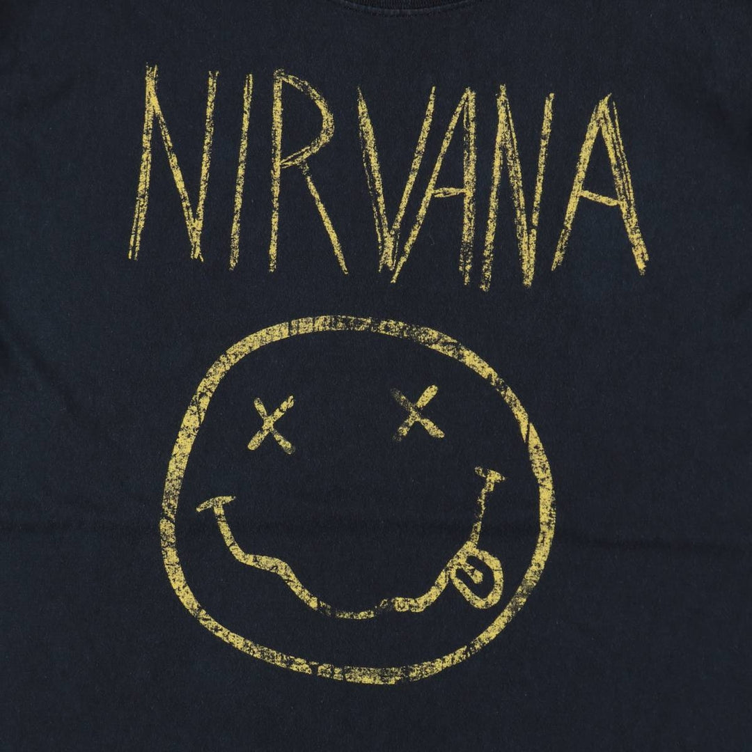 NIRVANA Nirvana Band T-shirt, Band T, Men's M size cotton black type Vintage Second Hand