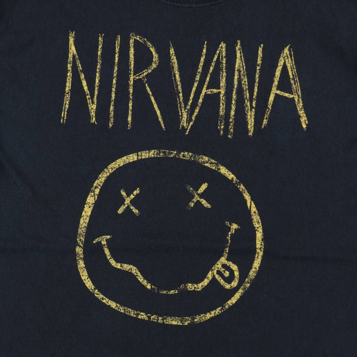 NIRVANA Nirvana Band T-shirt, Band T, Men's M size cotton black type Vintage Second Hand