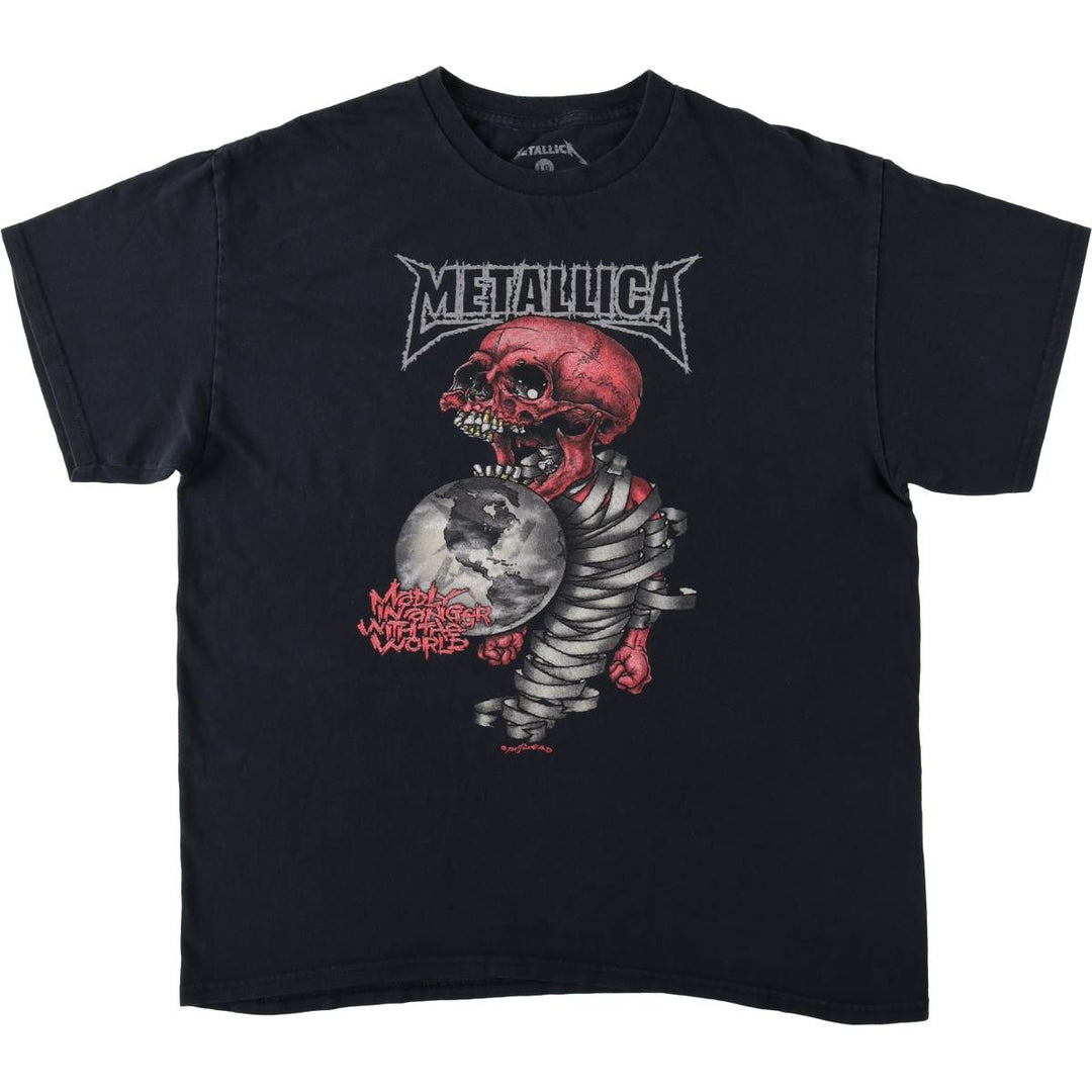 METALLICA Metallica Band T-shirt Band T Men's L size cotton black type Vintage Second Hand