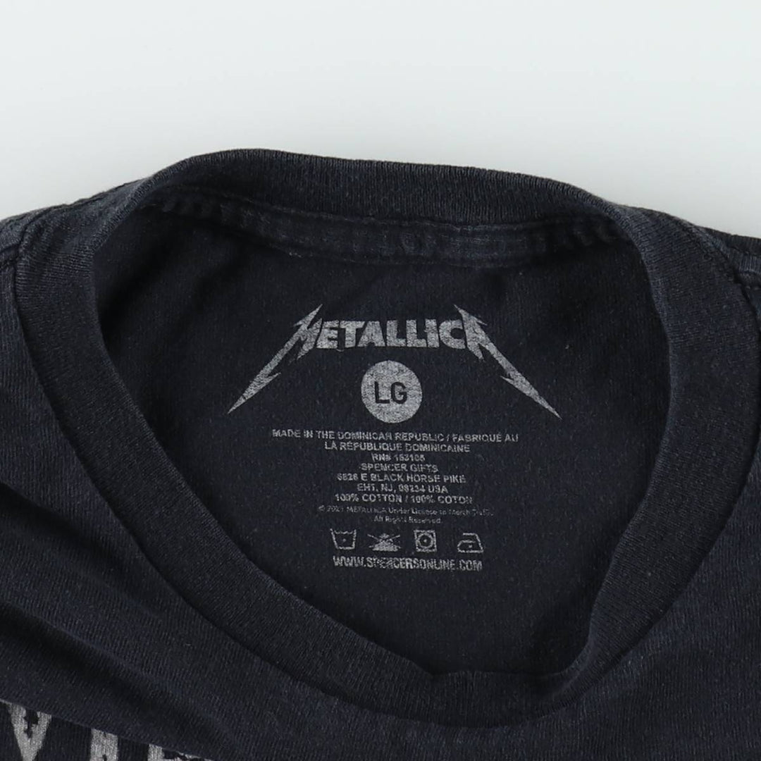 METALLICA Metallica Band T-shirt Band T Men's L size cotton black type Vintage Second Hand