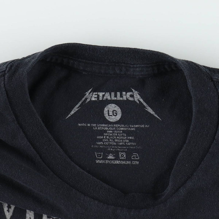 METALLICA Metallica Band T-shirt Band T Men's L size cotton black type Vintage Second Hand