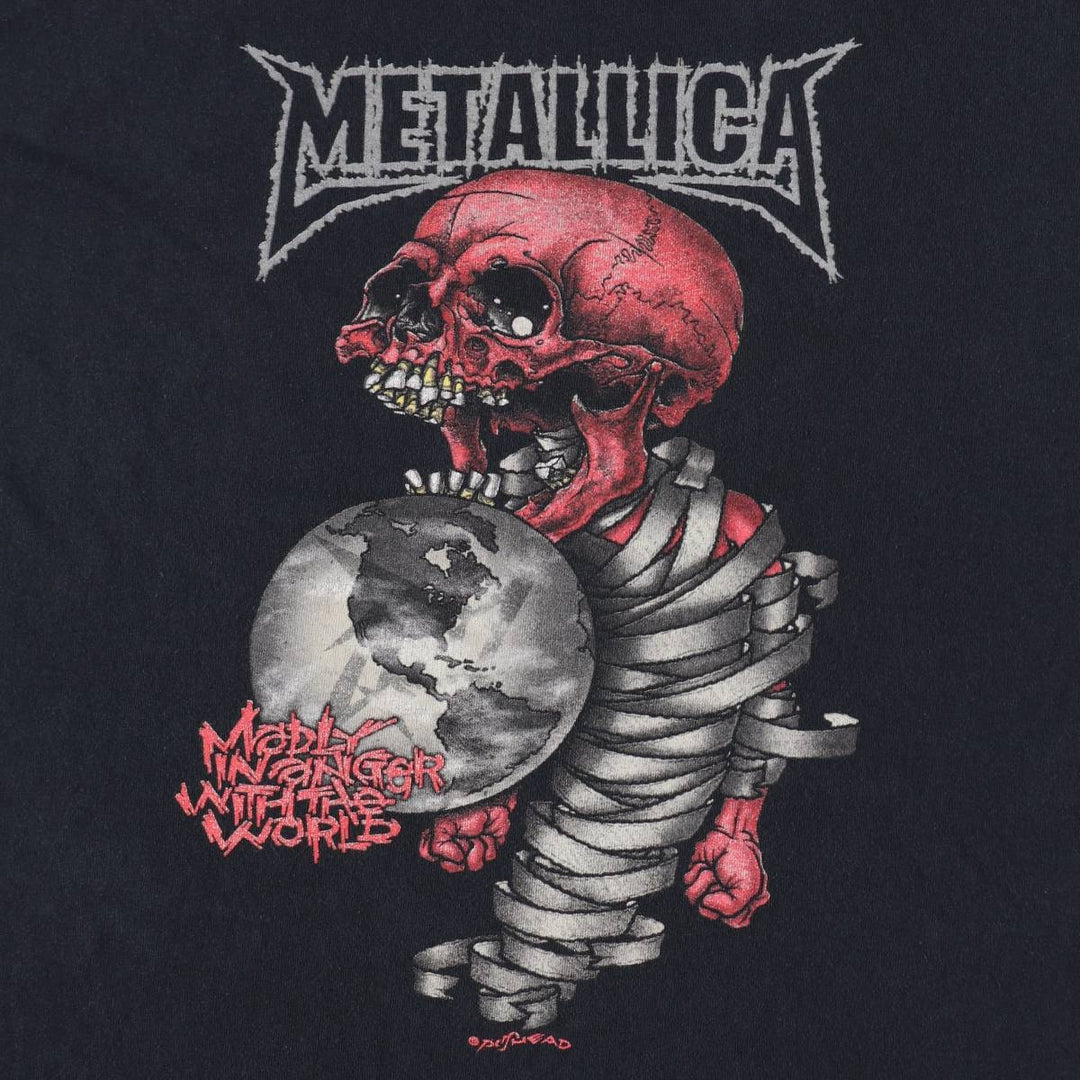 METALLICA Metallica Band T-shirt Band T Men's L size cotton black type Vintage Second Hand