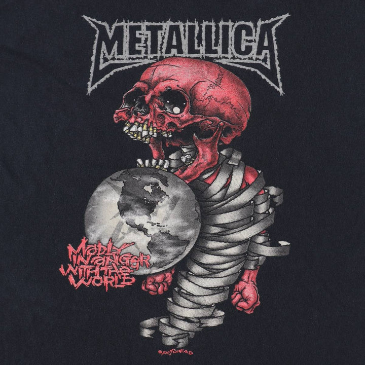 METALLICA Metallica Band T-shirt Band T Men's L size cotton black type Vintage Second Hand